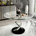 Furniture of America Jacreme Glass Top Round Dining Table Furniture of America Jacreme Glass Top Round Dining Table