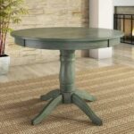Lexington 42 Round Wood Pedestal Base Dining Table, Dark Sea Green Lexington 42 Round Wood Pedestal Base Dining Table, Dark Sea Green