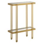 Evelyn&Zoe Modern/Contemporary 22 Wide Brass Console Table Evelyn&Zoe Modern/Contemporary 22 Wide Brass Console Table
