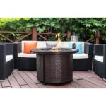 Better Homes & Gardens Colebrooke 37 Round 50,000 BTU Propane Gas Fire Pit Table with Glass Beads