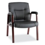 Alera Madaris Series Bonded Leather Guest Chair with Wood Trim Legs Alera Madaris Series Bonded Leather Guest Chair with Wood Trim Legs