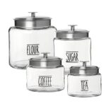 Anchor Hocking Clear Glass Farmhouse Montana Food Storage Jars, Anchor Hocking Clear Glass Farmhouse Montana Food Storage Jars,