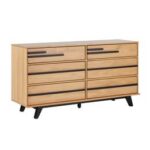 Walker Edison 60 Contemporary Solid Wood 6-Drawer Dresser, Natural Pine