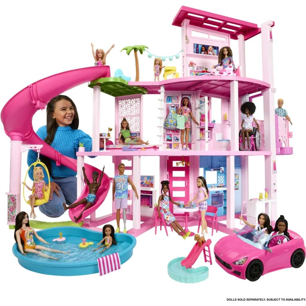 Barbie Dreamhouse Pool Party Doll House and Playset with 75+ Pieces, 45 in Barbie Dreamhouse Pool Party Doll House and Playset with 75+ Pieces, 45 in