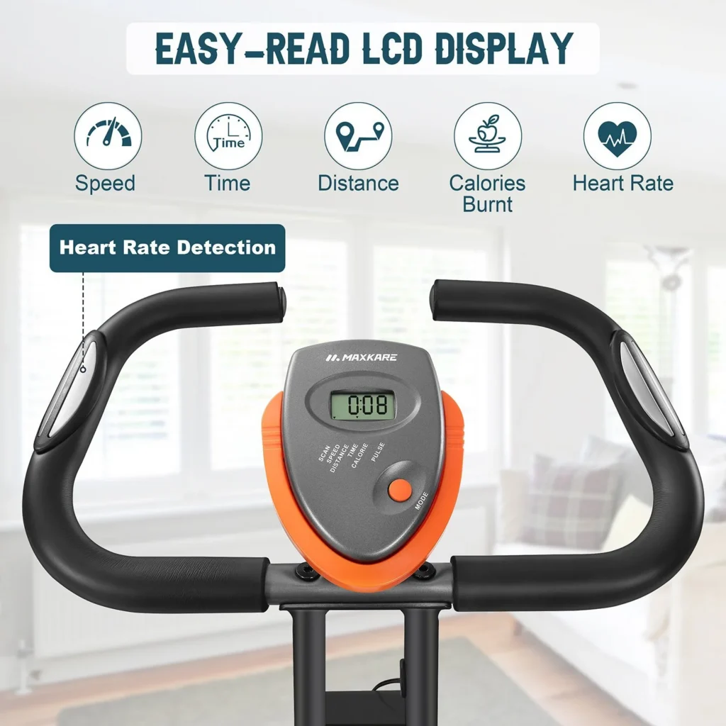MaxKare Folding Upright Exercise Bike with Magnetic Resistance Indoor Cycling Bike MaxKare Folding Upright Exercise Bike with Magnetic Resistance Indoor Cycling Bike